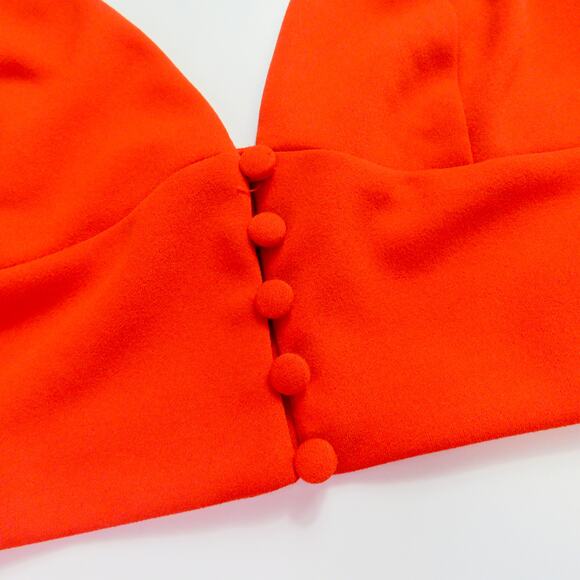 Forever 21 Sexy Red Pin Up V-Neck Sweetheart Button Up Cropped Tank Top Small - Picture 3 of 7